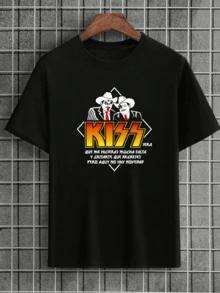 Playera 100% Algodón Peinado Con Temática Kissiera Cadetes Artistas Ideal Para Uso Diario, Regalos, Cómoda y Fresca - Negro - Ver 2