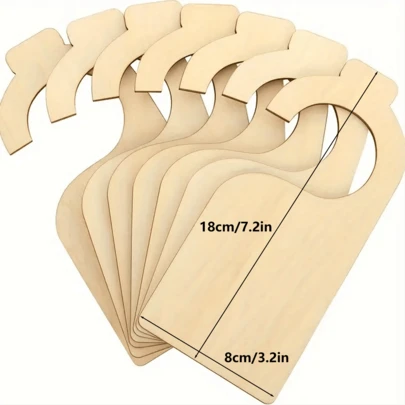 10/20 件/套木质门把手挂钩、衣柜隔断收纳架、生日贺卡 DIY 未完成吊坠装饰、木制品