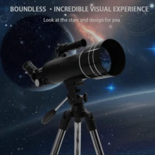 1pc Professional F40070 Astronomical Telescope, Large Eyepiece, 70mm Long Focal Length, Large Objective Lens, 150x Zoom, Portable 4-Layer Ultra-High Adjustable Star Map Tripod, Phone Camera Clip, Backpack, Suitable For Star And Moon Observation, Home Decor, Perfect Holiday Gift - Black - View 7