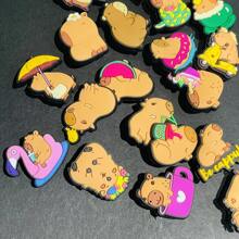 20 piezas de accesorios para zapatos de capibara de dibujos animados, decoración de sandalias de PVC - Regalos de adornos para zapatos