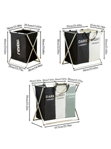 Multi-Compartment Dirty Clothes Hamper, Handheld Dirty Clothes Basket, Large Dirty Clothes Basket, Portable Laundry Basket, 3-Compartment/2-Compartment/1-Compartment Large Household Fabric Storage Basket