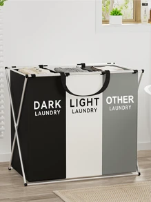 Multi-Compartment Dirty Clothes Hamper, Handheld Dirty Clothes Basket, Large Dirty Clothes Basket, Portable Laundry Basket, 3-Compartment/2-Compartment/1-Compartment Large Household Fabric Storage Basket