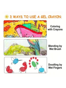 1pc Giant Crayon, 12pcs Twistable Crayons Washable Smooth Large Crayons For Coloring, Drawing - Multicolor - View 5