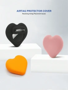 1Pc AirTag Locator Case(AirTag Not Included),Hidden Silicone Heart Shaped Case With Pin For Seniors,Toddlers,Children,Clothes,Pants,Luggage