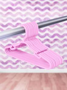 Kit 25 Cabides Infantil 8mm Reforçado Grosso Resistente Kids Para Roupas Calça Jeans Com Gancho e Cavidade - Rosa Bebê - Visão 3