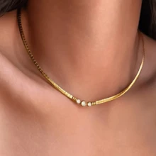 1 件 18K 镀金不锈钢锆石装饰项圈，适合女性日常佩戴和婚礼佩戴作为礼物 - 項圈 - 查看 4