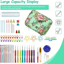New Crochet Hook Case Without Hooks And Accessories, Zipper Storage Organizer Bag With Web Pockets For Various Crochet Needles/Knitting Accessories/Crochet Hook Kit Tools, Lightweight, Easy To Hold