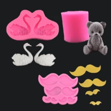1 件手工硅胶模具，适用于肥皂、香薰、石膏、蜡烛、树脂工艺，适合 DIY 手工制作 - 粉色 - 查看 9