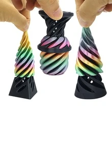 3pcs Spiral Stress Relief Toys, 3D Printed Fidget Toys - Multicolor - View 6
