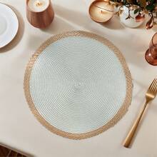 2 Stücke/8 Stücke/10 Stücke mintgrüne runde Tischsets, hitzebeständig für Restaurant, Küche, Esszimmer Dekoration, Küchen Verbrühschutz Tischsets, Stoff Tischmatten für Zuhause, gewebte hitzebeständige Untersetzer, geeignet für Feiertage, Hochzeiten, Partydekoration, Innen- und Außenveranstaltungen Zuhause, minimalistische Esszimmer Anordnung, Schutz verschiedener Geschirre