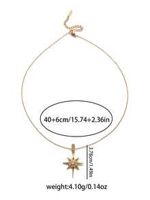 1 件优雅星爆锆石吊坠项链，适合男士和女士佩戴参加派对、婚礼、情人节和圣诞节礼物 - 星芒鋯石項鍊 - 查看 6