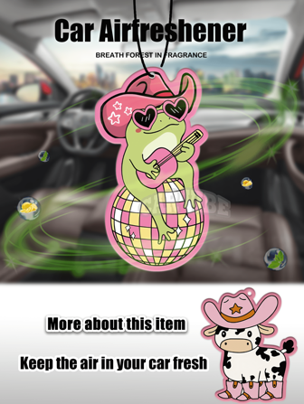 'PINK ART Cowboys Animal Style,Howday,Yee How Style,Pink Pony 'design ,Car Hanging,Car Scent ,Car Air Freshener And Rearview Mirror Decoration - Long-Lasting Fragrance For A Fresh And Inviting Car Interior,Idea Funny Gift For Friends