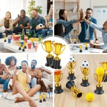 1/6pcs Mini Gold Plastic Trophy, 4 Inch (4.02 Inch) Trophy, Party Favor, Prop, Award, Winning Prize, Competition Ceremony Party Gift, For Classroom Rewards, Sports Events, World Cup, Group Activities, Performances, Sports Awards, Party Giveaways, Ceremony Decor, For Sports And Outdoor Activities, Sports Fan Supplies, Atmosphere-Enhancing Gold Trophy, Best Gift For Collectors! - Multicolor - View 6