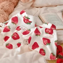 1pc Pet Strawberry Print T-Shirt, Lightweight Breathable Casual Home Wear For Small/Medium Dogs & Cats, Spring/Summer/Autumn - Red and White - View 2