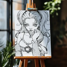Libro da colorare premium con 25 pagine spesse e illustrazioni dettagliate, taccuino d'arte con illustrazioni su un solo lato, personaggi basati su modelli, adatto per adulti e adolescenti, ideale per il relax e la creatività, regalo perfetto per Ognissanti, Ringraziamento, Natale e altre feste di vacanza, ritorno a scuola, forniture scolastiche