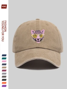 1pc Leopard Print Baseball Cap, Featuring Fashionable Leopard & Glasses Pattern, Adjustable Comfortable Breathable Lightweight Washable Unisex Hat Suitable For All Seasons, Outdoor Recreation, Hiking, Cycling, Fishing, Father's Day, Halloween, Carnival, Independence Day, Ideal Gift - A - View 18