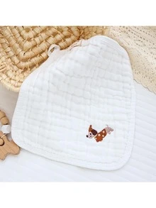 5件/包随机婴儿围兜，可爱动物图案，优质柔软小手帕