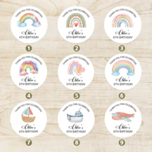 4-26cm Custom Birthday Stickers, Personalized Decals With Your Text, Waterproof Fade Resistant Stickers, Variety Of Sizes, Customized Birthday Labels, Holographic Stickers, DIY Kits - Glossy-waterproof - View 2