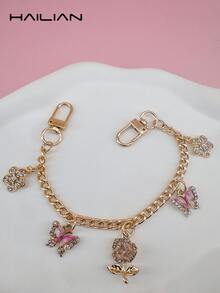 HAILIAN Alloy Bag Extension Chains, Bag Pendants And Shoulder Straps, Inlaid With Diamond Flowers, Bows, Balloon Dogs And Moons, Can Be Used As Bag Pendants, Extension Chains, Bag Shoulder Straps, And Are Also Suitable As Small Gifts For Family, Friends And Lovers On Birthdays, Holidays And Back-To-School Seasons.