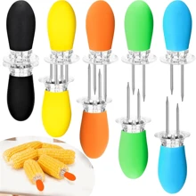 4/8/10pcs Stainless Steel Corn Holders - Interlocking Design, Convenient For Grilling And Home Cooking, Corn Cob Holders, Stainless Steel, Corn Roasting Forks, Suitable For Household Cooking, Party, Camping