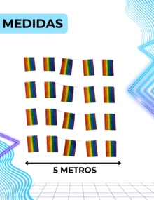 Banderín LGBT 5m Orgullo Pride guirnalda decoración festival colores ambientación marcha temática presentación celebración diversidad - Multicolor - Ver 3