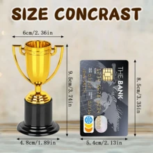 1/6pcs Mini Gold Plastic Trophy, 4 Inch (4.02 Inch) Trophy, Party Favor, Prop, Award, Winning Prize, Competition Ceremony Party Gift, For Classroom Rewards, Sports Events, World Cup, Group Activities, Performances, Sports Awards, Party Giveaways, Ceremony Decor, For Sports And Outdoor Activities, Sports Fan Supplies, Atmosphere-Enhancing Gold Trophy, Best Gift For Collectors! - Multicolor - View 10
