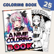 Libro da colorare premium con 25 pagine spesse e illustrazioni dettagliate, taccuino d'arte con illustrazioni su un solo lato, personaggi basati su modelli, adatto per adulti e adolescenti, ideale per il relax e la creatività, regalo perfetto per Ognissanti, Ringraziamento, Natale e altre feste di vacanza, ritorno a scuola, forniture scolastiche