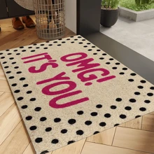1pc Whimsical Polka Dot Welcome Mat, Machine Washable, Suitable For Kitchen, Dining Room, Hallway, Bathroom, Bedroom, Party, Patio Decor, Gifts, Home Atmosphere, Spring Decor, Summer Holiday Decor, Seasonal Summer Decor, Personalized Home, Fashionable Home