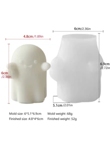 2 Stück Set oder 1 Stück Set Halloween Kerzen Silikonform - Geister Set Design, Kürbis Behälter Design, süßer Stil Design, geeignet zum Herstellen von Halloween Dekorationen, handgefertigten Kunstwerken, Festival DIY Dekorationen, Duftkerzen Herstellung, kann als Festivalgeschenke verwendet werden. Es hat die Eigenschaften von hoher Temperaturbeständigkeit und einfachem Ausformen. - Weiss - Übersicht 10