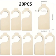 10/20 件/套木质门把手挂钩、衣柜隔断收纳架、生日贺卡 DIY 未完成吊坠装饰、木制品 - 杏色 - 查看 9