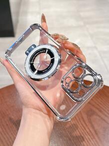 Luxury Electroplated Clear Purple Phone Case With Ring Magnetic Stand Holder, Silver Silicone Shockproof Soft Cover Compatible With IPhone 16/16e/16 Pro/16 Pro Max/16 Plus/15/14/13/12/11/X/XS/XR/8/7, Galaxy S25/S24/S23/S22/S21/A55/A54/A53/A52/A35/A34/A23/A16/A15/A14/A13/A12/A05S/FE/Ultra/4G/5G, And Compatible With Redmi/Honor/MOTO/OPPO/Infinix