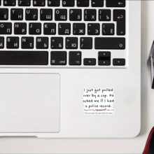 [可重复使用乙烯基贴花] 可重复使用自粘乙烯基贴花贴纸我刚被拉过来半哑光饰面，不对称形状，适用于木材、塑料、玻璃、金属、陶瓷 - 正面位置，无装饰，学校用品，返校