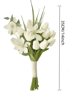 Artificial Tulips Flowers For Bride Wedding Photoshoot Photography Bouquet Decoration, Wedding Registration Holding Flowers Summer Birthday Gifts Beach Back To School School Supplies Room Decor