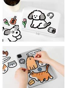 1 pezzo - Adesivo decorativo in carta sintetica a tema cartone animato, adesivo decorativo per borse Guka, per telefono cellulare, computer, valigia, tablet, con divertenti adesivi multipli di cani e gatti