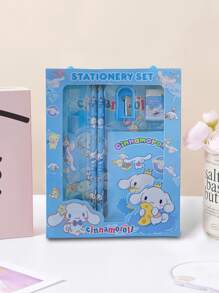 Sanrio 12PCS/Sanrio Sanrio Hello Kitty And Kuromi Cartoon Character Style Children's Stationery Gift Box Set, Including Pencil, Notebook, Pencil Sharpener, Pencil Case, Ruler And Eraser,Crayon( Due To Different Production Batches, The Design And Color Of The Gift Box May Vary.) , Back To School Gifts
