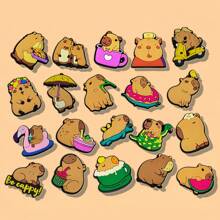 20 piezas de accesorios para zapatos de capibara de dibujos animados, decoración de sandalias de PVC - Regalos de adornos para zapatos