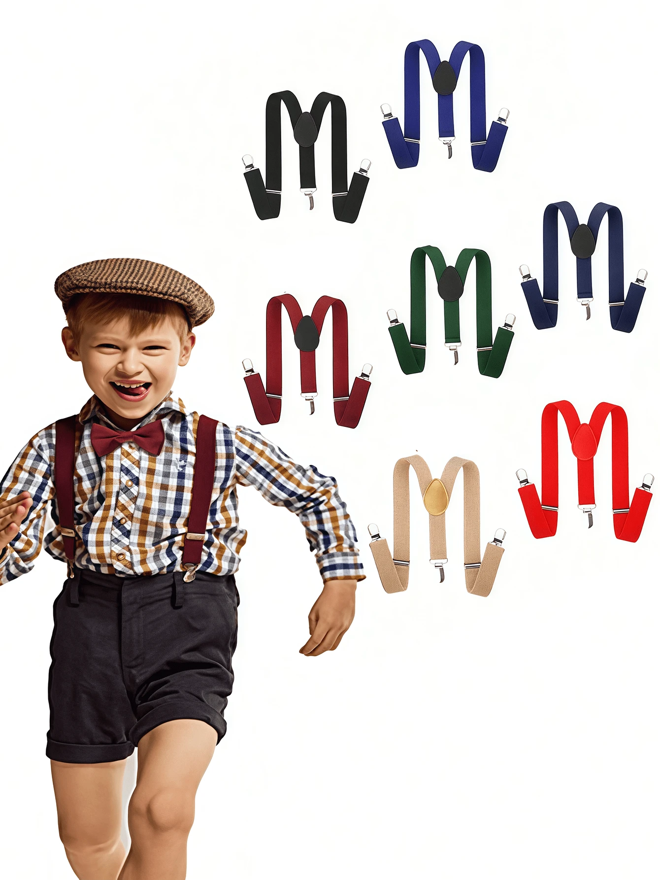 1 Pc Of Children's Solid Suspender , Suitable For Weddings, Parties, Birthdays, Christmas, Halloween, School Events, Daily Wear For Boys And Girls - one-size - View 1