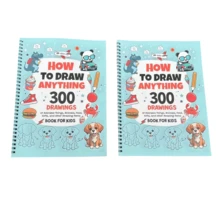 How To Draw Anything: 300 Drawings Of Adorable Things, Animals, Food, Gifts | Book For Kids,Back To School,School Supplies - Blue - View 13