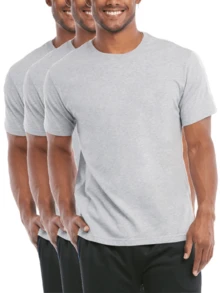 3 Pack Men's Cotton T-Shirts Crew Neck Short Sleeve Classic Fit T Shirt Tee Tops Regular Big & Tall 3-3XL, Basic Layering Top Men's Cotton Workout Crew-Neck Short Sleeve Breathable Casual T-Shirts Athletic Sports Tee Summer Tops Activewear Basic Tee - 淺灰色 - 查看 1
