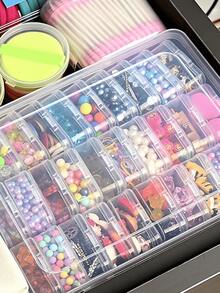 1 Set Includes 1 Large + 30 Mini Bead Storage Set - Clear Plastic Storage Box With Lid, Clear Rectangular Storage For Craft Supplies, DIY Crafts, Bead Storage, Bead And Jewelry Organizer Back To School Dormitory Storage - Clear - View 6