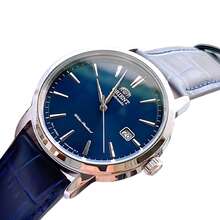 ORIENT Mechanical Men's Watch Fully Automatic Waterproof Mechanical Watch Men's Watch Leather Strap Blue Plate RA-AC0F06L10B - Silver - View 2