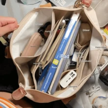 Women's 70th Anniversary Tote Bag, Longxiang Bag, Nylon Dumpling Bag, Large Capacity, Women's Bag, Canvas Tote Bag, One-Shoulder Handbag, Clutch Bag, Women's Handbag, Women's One-Shoulder Bag, Women's Theme Handbag - 藕粉色 - 查看 2