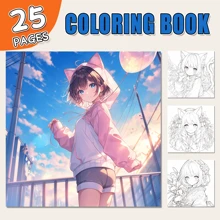 Libro da colorare premium di 25 pagine con ricche illustrazioni, taccuino da disegno con illustrazioni monotema, adatto per adulti e adolescenti, ideale per il rilassamento e la creatività, regalo perfetto per Ognissanti, Ringraziamento, Natale e altre feste, ritorno a scuola, forniture scolastiche