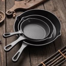 Non Stick Frying Pan 3-Piece Set Cast Iron Steak Skillet Cookware Cook Frypan AU - Black - View 3