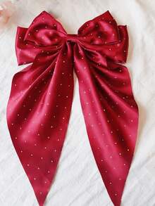 1/4 piezas Set de Pasadores de Pelo con Lazo y Rhinestones para Mujeres, Negro, Champán, Blanco, Rojo, Pasadores de Pelo con Lazo, Lazos de Cinta, Accesorios para el Cabello, Decoración de Fiesta, Moda para el Día de la Madre, Fiesta Diaria, Pasadores de Pelo con Rhinestones, Pinzas de Garra Planas - Multicolor - Ver 3