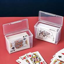 1pc/2pcs Poker Card Storage Box, Suitable For Poker Game Cards, Business Card Storage Cards - Small Building Block Toys, Miscellaneous Storage, Easy To Store, Household Storage Supplies - Very Suitable For Beads, Game Pieces, Business Cards And Craft Supplies - With Lid - Modern Plastic Storage Box With Double Buckle Closure, Suitable For Cards, Stationery And Cosmetics - Suitable For Desktop Organization, - Multicolor - View 5