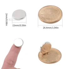 35 chiếc nam châm bảng trắng hình tròn 15x2mm, thích hợp sử dụng cho văn phòng, tủ lạnh hoặc nhà bếp, nhiều tình huống khác nhau - Bạc - Xem 3