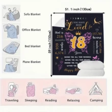 1 pieza Regalos de 18 cumpleaños para niñas, Regalos para niña de 18 años, Regalos de cumpleaños de 18 años para niña, Regalos de 18 cumpleaños felices para hija, Decoraciones de 18 cumpleaños para niñas Manta, Manta de franela extra suave - Multicolor - Ver 12