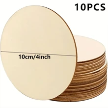 10/20/30pcs 4-Inch Unfinished Wooden Round Slices, Blank Wooden Discs For Painting, Staining, DIY Crafts, Home Decor, Bedroom Decor, Room Decor, Background Decor, Birthday Decor