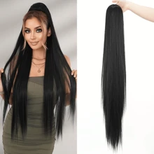 Synthetic Long Straight Ponytails Extension Hair32Inch Claw Clip On Ponytail Hair Heat Resistant Pony Tail Hair Piece For Women
